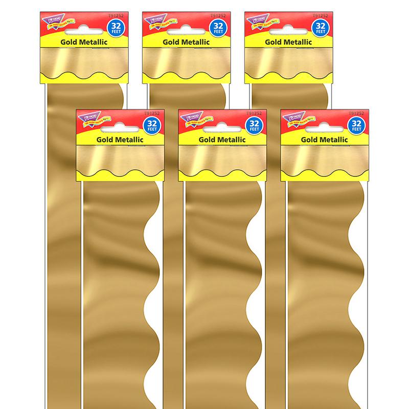 Gold Metallic Terrific Trimmers, 32.5' Per Pack, 6 Packs. Picture 2