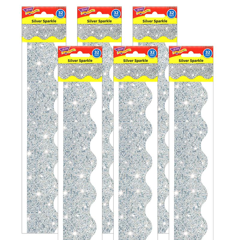 Silver Sparkle Terrific Trimmers, 32.5' Per Pack, 6 Packs. Picture 2