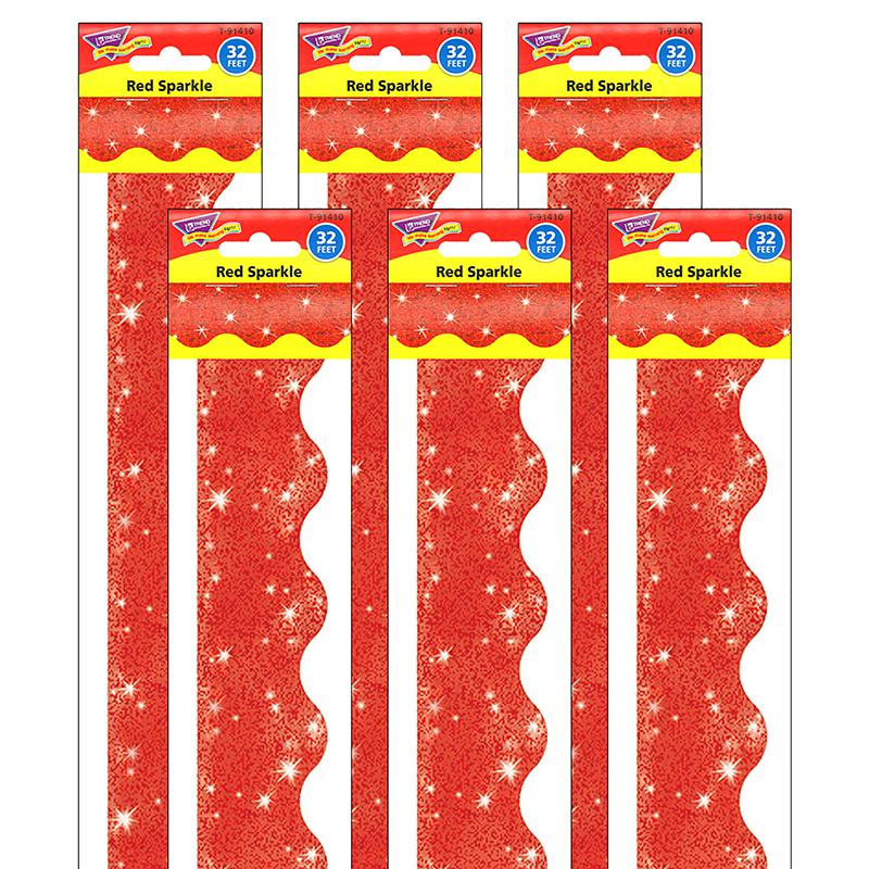 Red Sparkle Terrific Trimmers, 32.5' Per Pack, 6 Packs. Picture 2