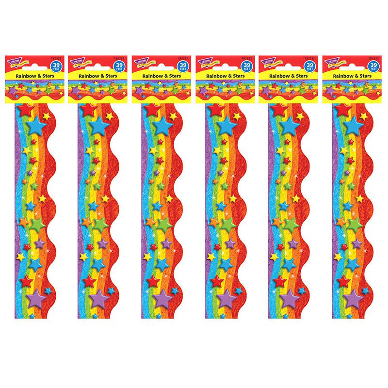 Rainbow & Stars Terrific Trimmers, 39 Feet Per Pack, 6 Packs. Picture 2