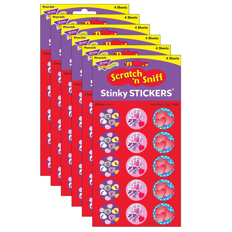 Valentine's Day/Cherry Stinky Stickers, 60 Per Pack, 6 Packs. Picture 2