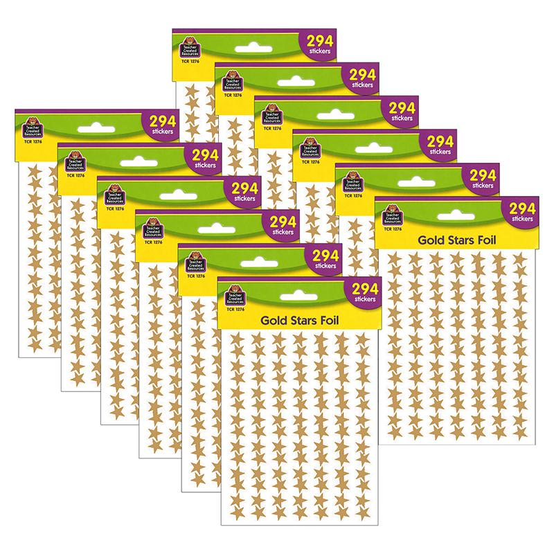 Gold Stars Foil Stickers, 294 Per Pack, 12 Packs. Picture 2