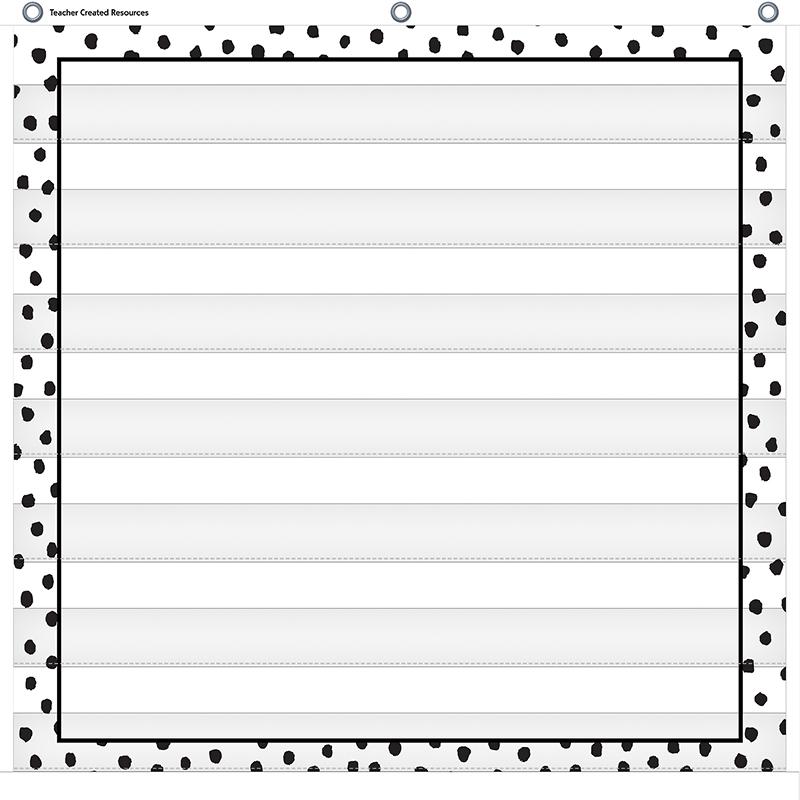 Black Painted Dots on White 7 Pocket Chart, 28" x 28". Picture 2