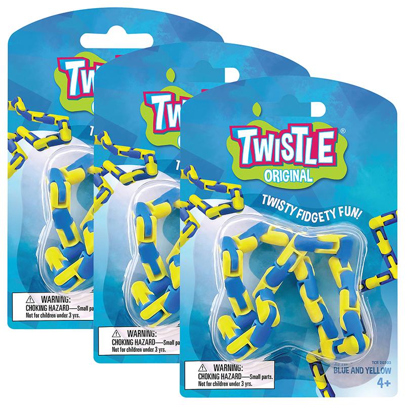 Twistle Original, Blue & Yellow, Pack of 3. Picture 2