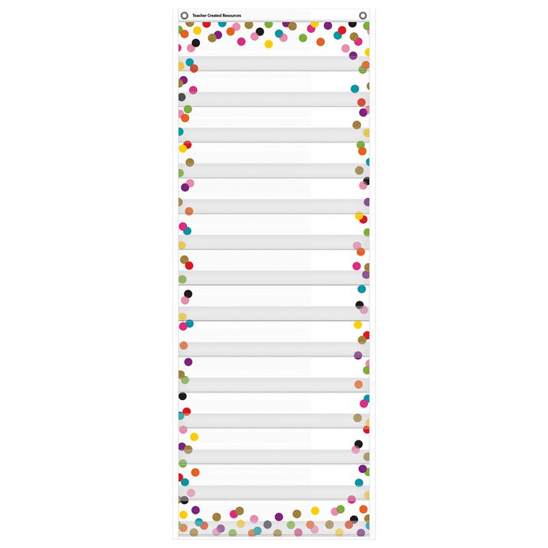 Confetti 14 Pocket Daily Schedule Pocket Chart, 13" x 34". Picture 2