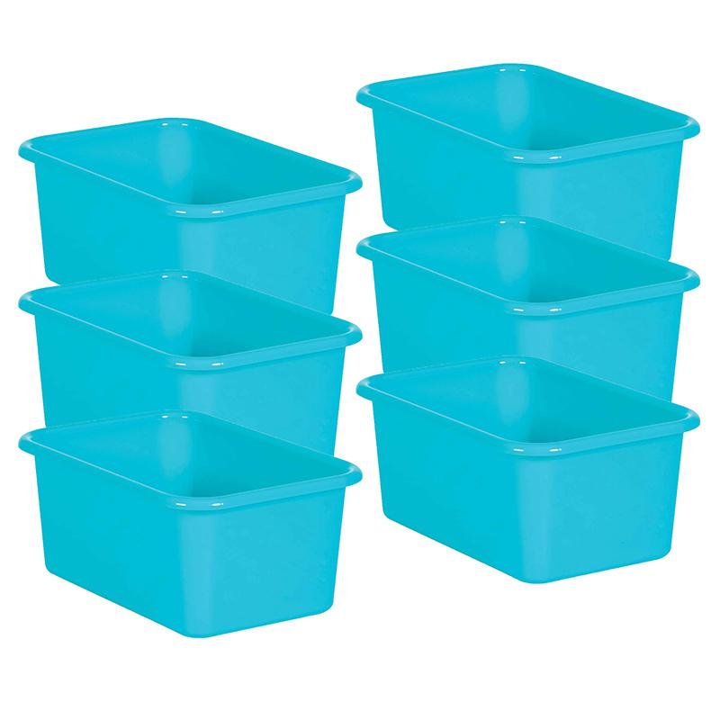 Teal Small Plastic Storage Bin, Pack of 6. Picture 2