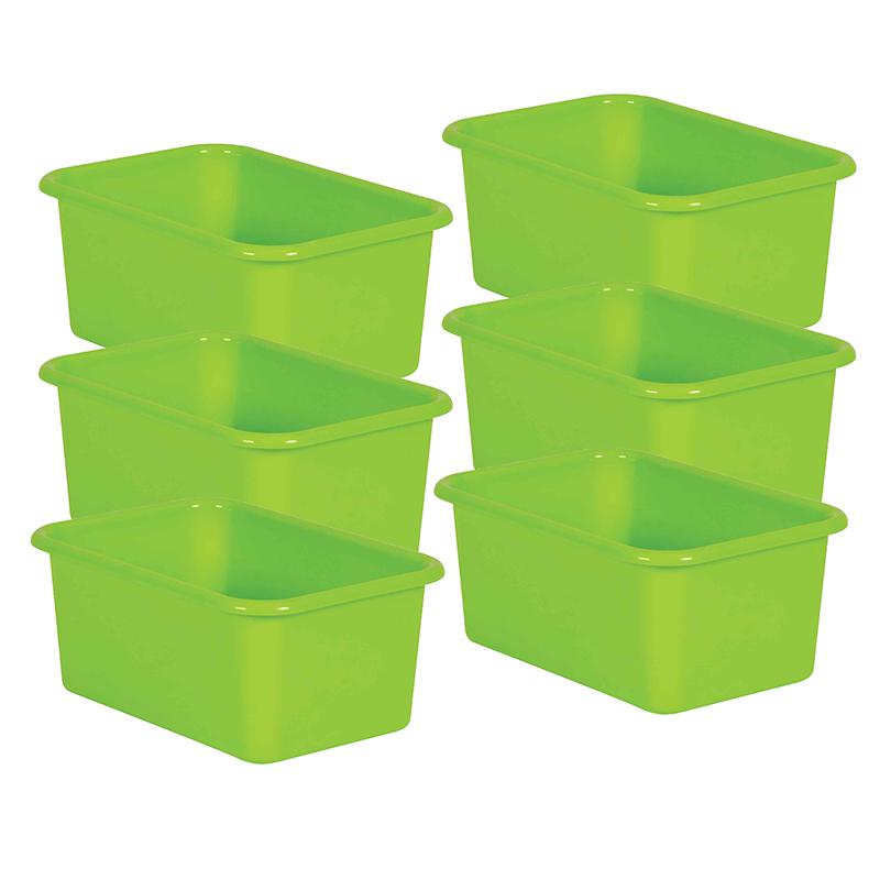Lime Small Plastic Bin, Pack of 6. Picture 2