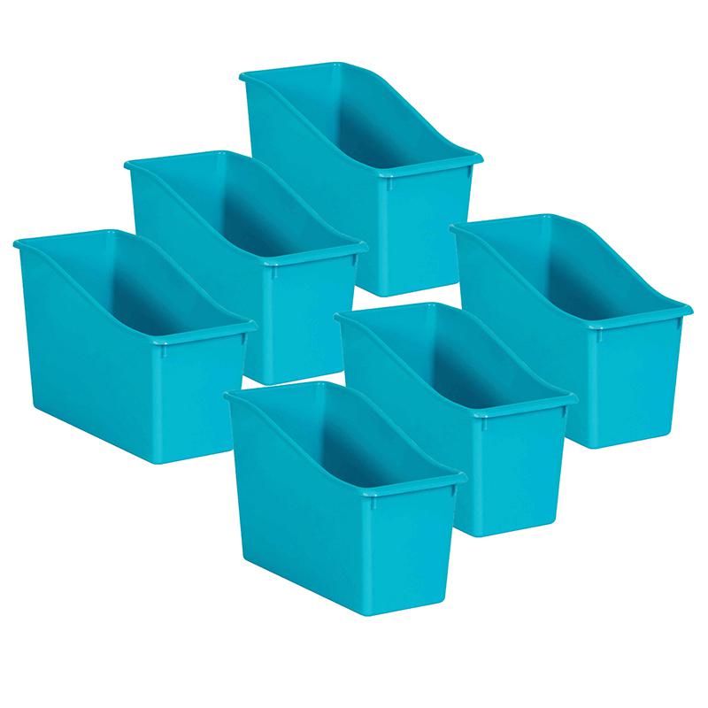 Teal Plastic Book Bin, Pack of 6. Picture 2