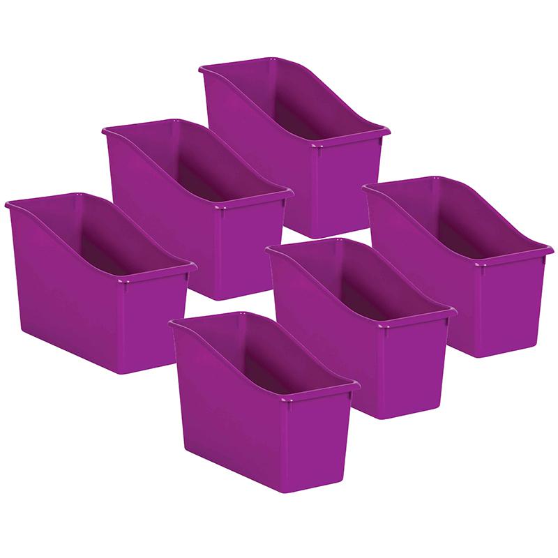 Purple Plastic Book Bin, Pack of 6. Picture 2