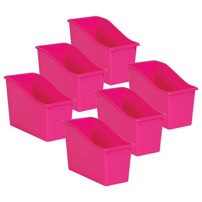 Pink Plastic Book Bin, Pack of 6. Picture 2