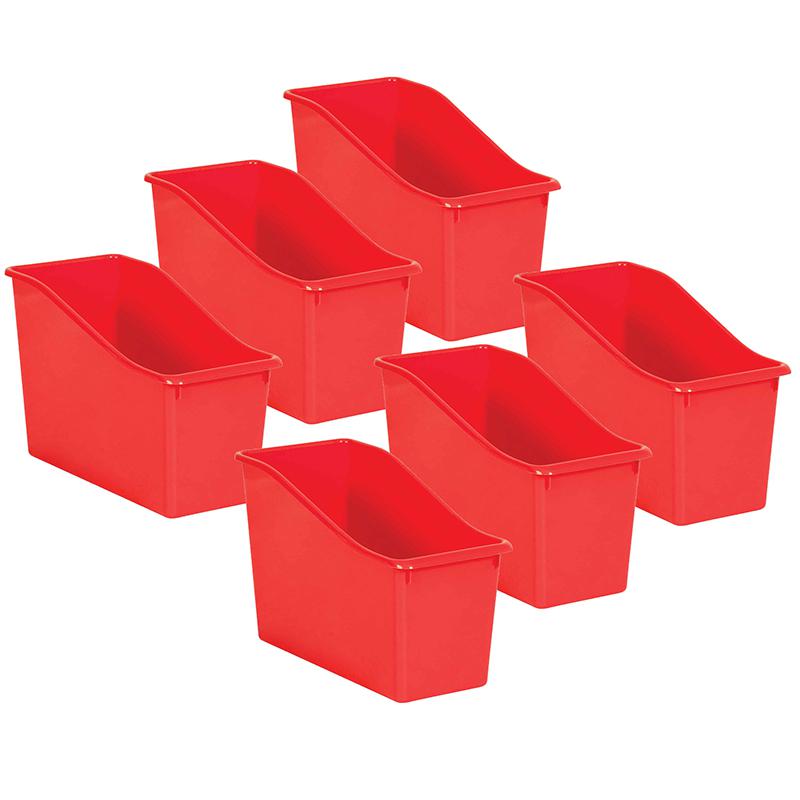 Red Plastic Book Bin, Pack of 6. Picture 2