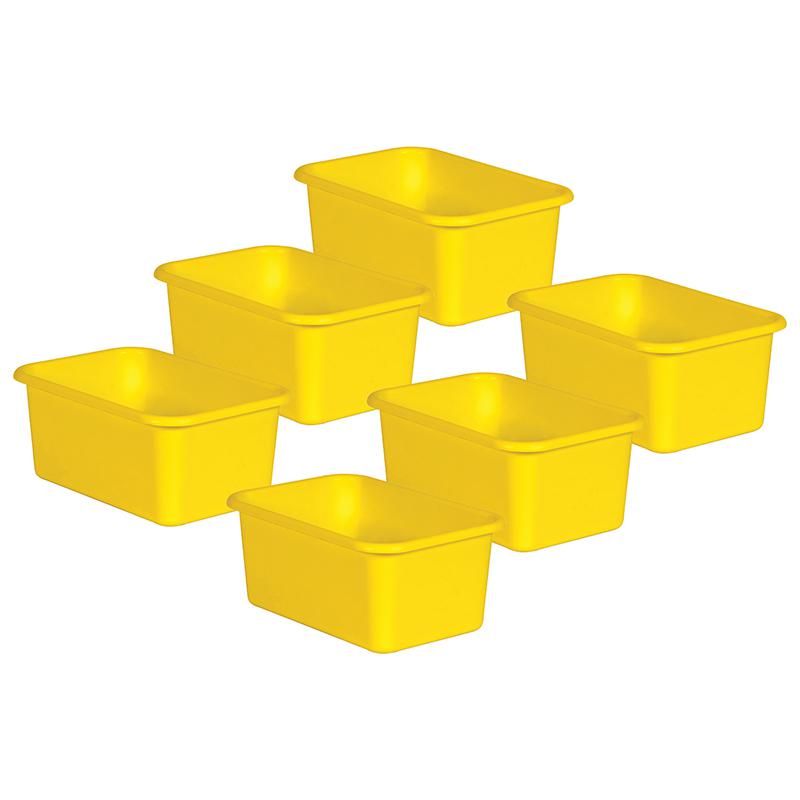 Yellow Small Plastic Storage Bin, Pack of 6. Picture 2