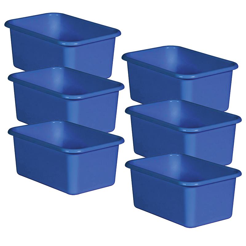 Blue Small Plastic Storage Bin, Pack of 6. Picture 2