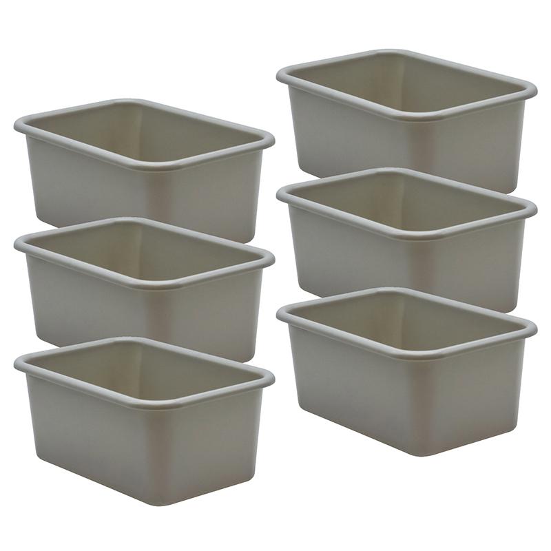 Gray Small Plastic Storage Bin, Pack of 6. Picture 2