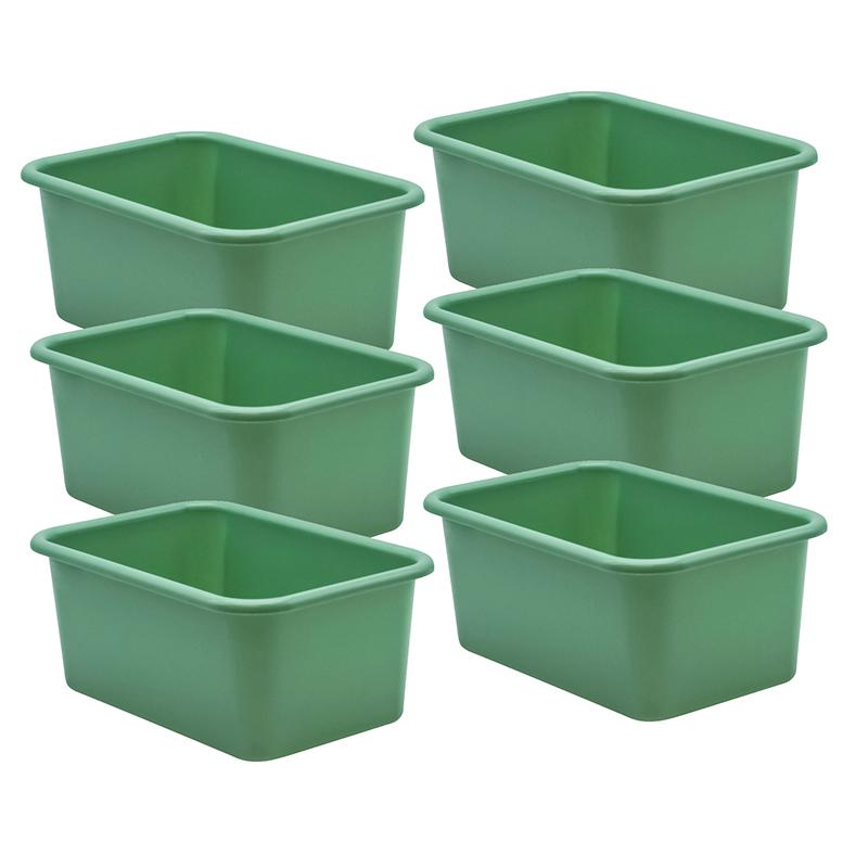 Eucalyptus Green Small Plastic Storage Bin, Pack of 6. Picture 2