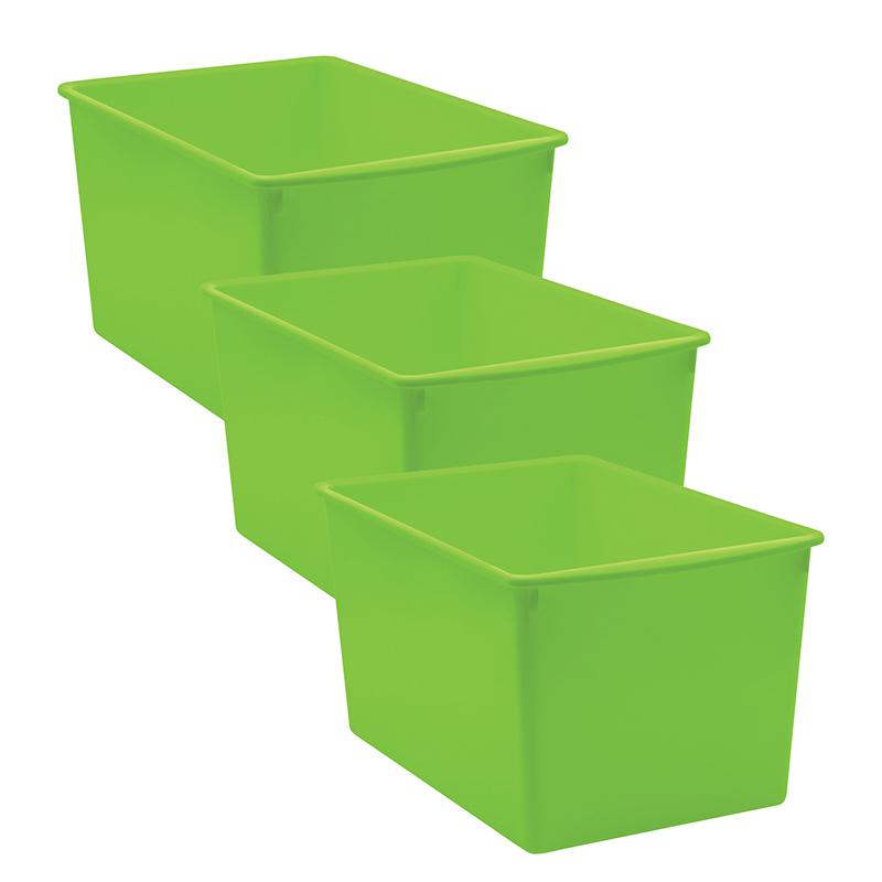 Lime Plastic Multi-Purpose Bin, Pack of 3. Picture 2