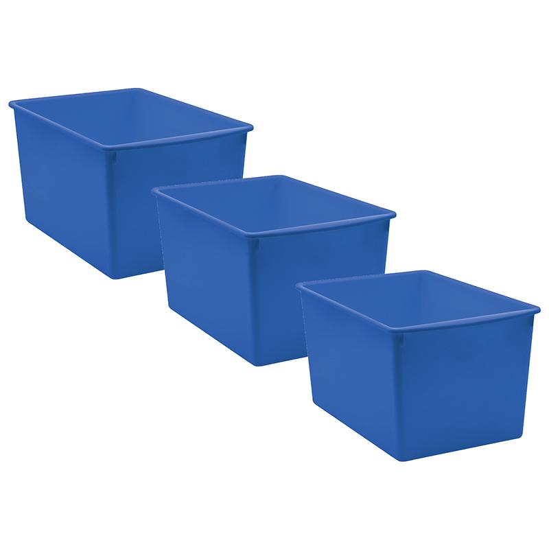 Blue Plastic Multi-Purpose Bin, Pack of 3. Picture 2