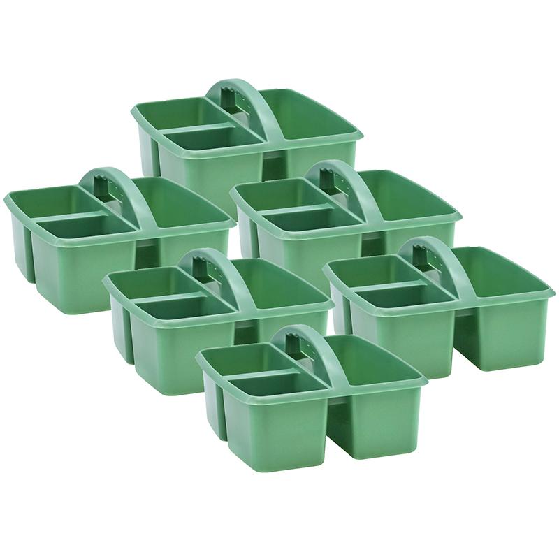 Eucalyptus Green Plastic Storage Caddy, Pack of 6. Picture 2