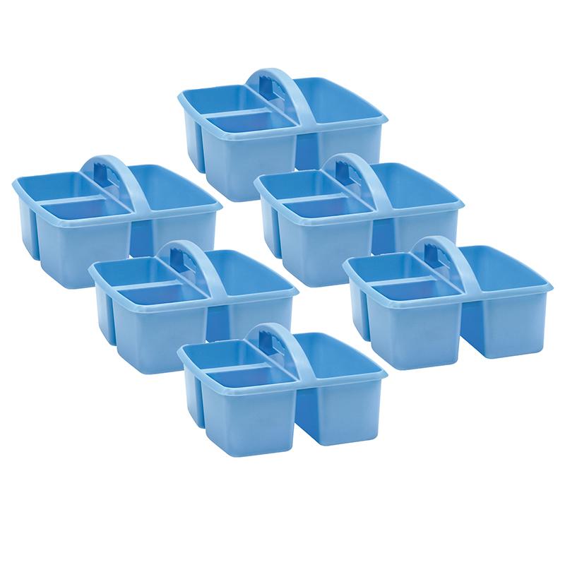 Light Blue Plastic Storage Caddy, Pack of 6. Picture 2