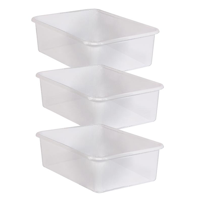Large Plastic Storage Bin, Clear, Pack of 3. Picture 2
