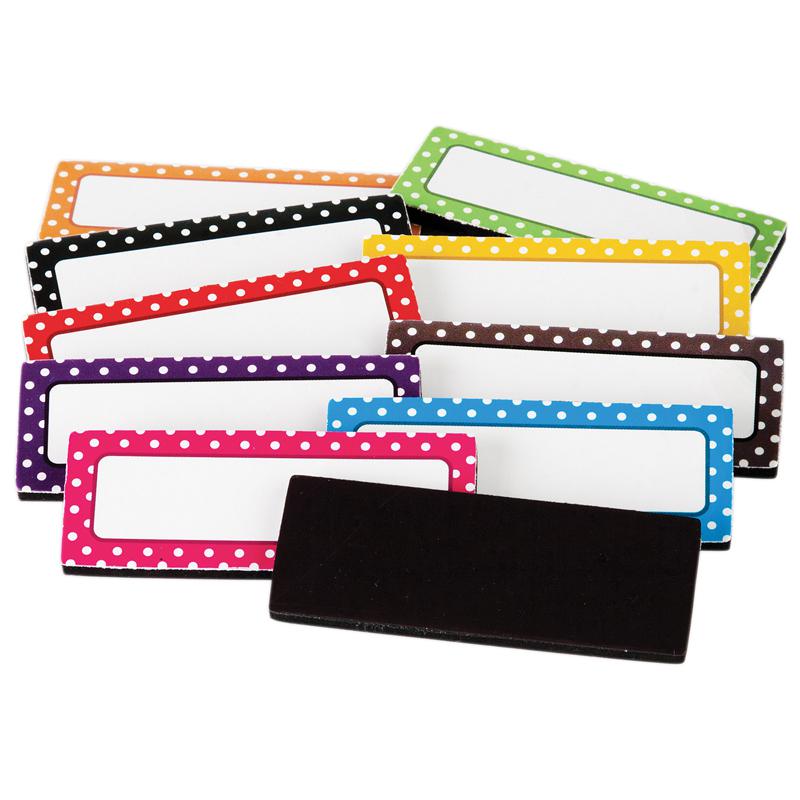 Polka Dots Magnetic Labels, 30 Per Pack, 2 Packs. Picture 2
