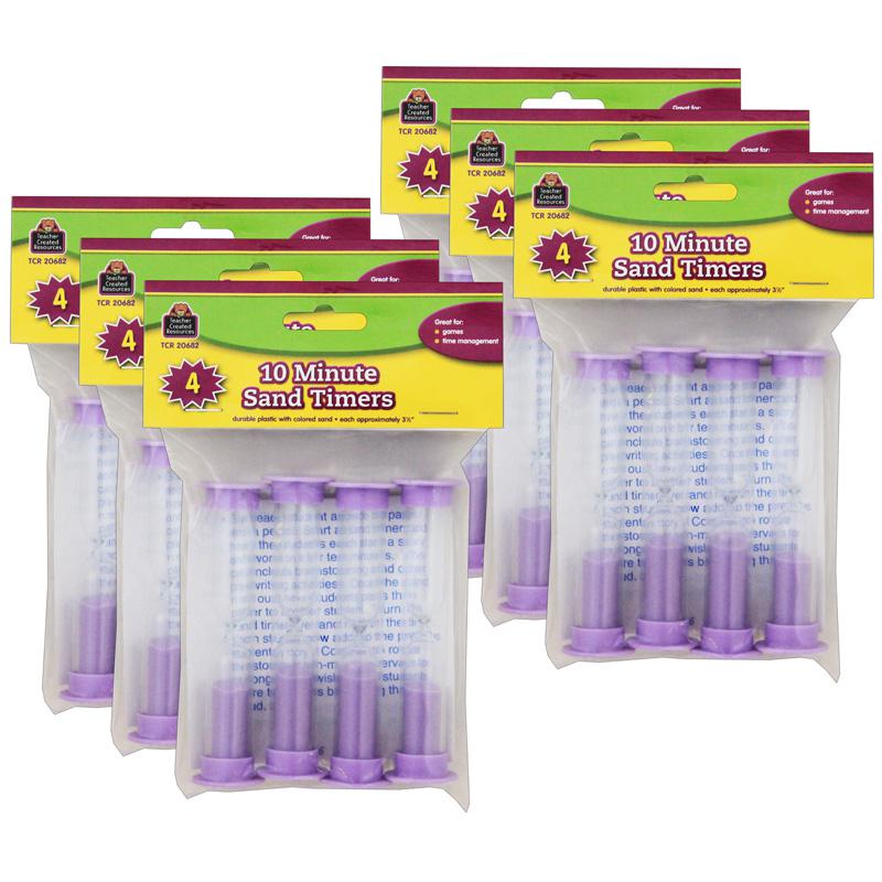 Small Sand Timer, 10 Minute, Purple, 4 Per Pack, 6 Packs. Picture 2