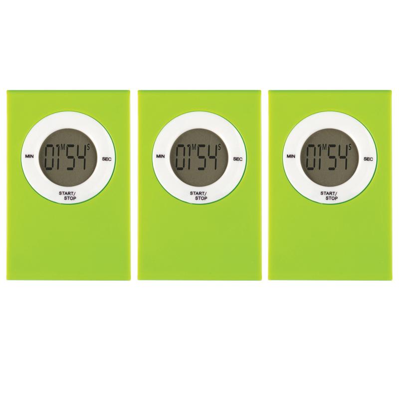 Magnetic Digital Timer, Lime, Pack of 3. Picture 2