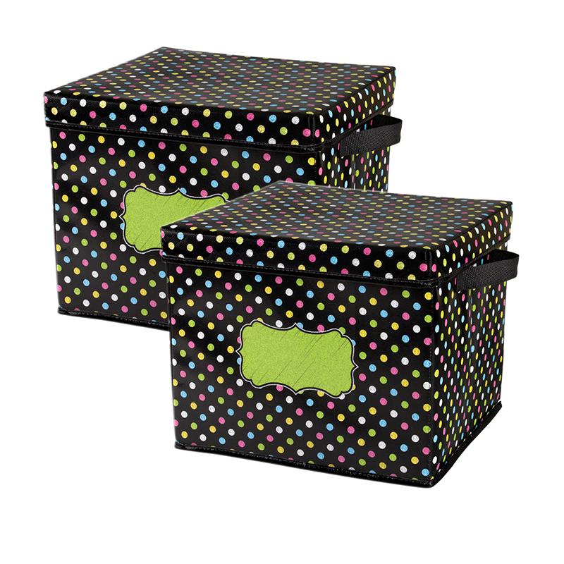 Chalkboard Brights Storage Box with Lid, Pack of 2. Picture 2