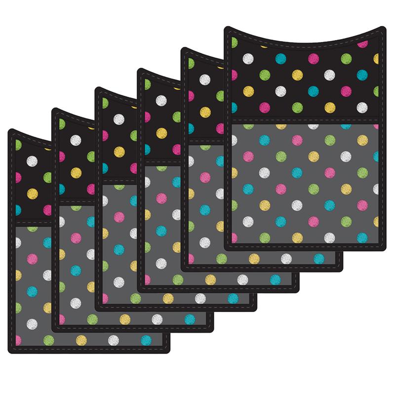 Chalkboard Brights Magnetic Storage Pocket, Pack of 6. Picture 2