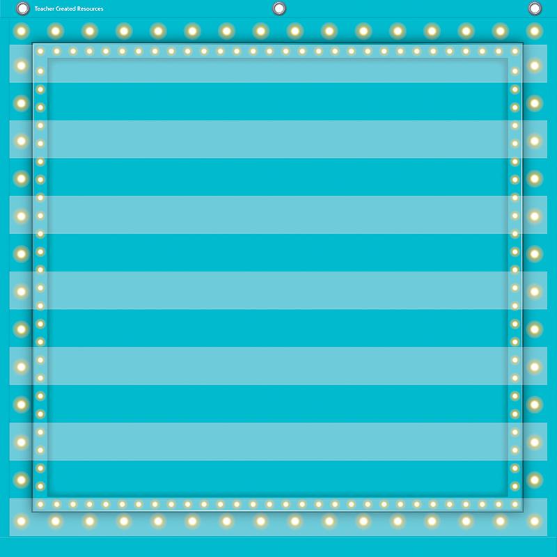 Light Blue Marquee 7 Pocket Chart (28" x 28"). Picture 2