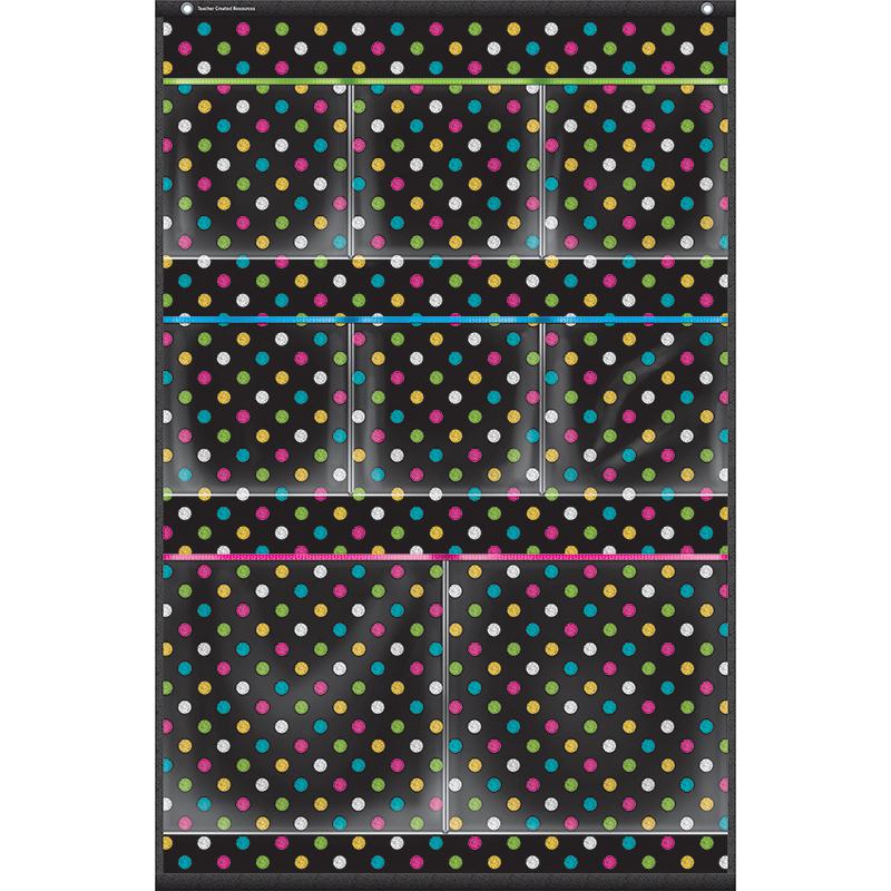 Chalkboard Brights 8 Pocket Small Storage Pocket Chart (15" x 23"). Picture 2