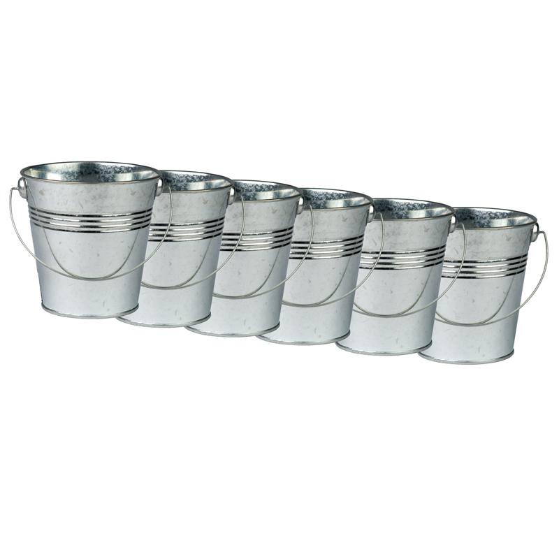 Metal Pail with Handle, Pack of 6. Picture 2