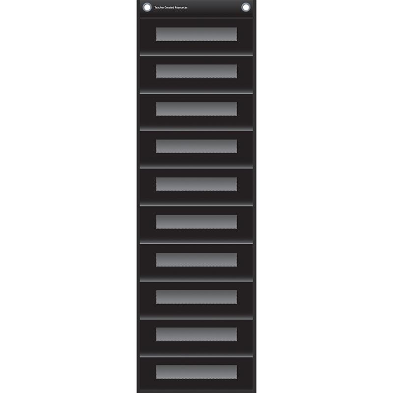 File Storage Pocket Chart, 10 Pockets, Black, 14" x 58". Picture 2