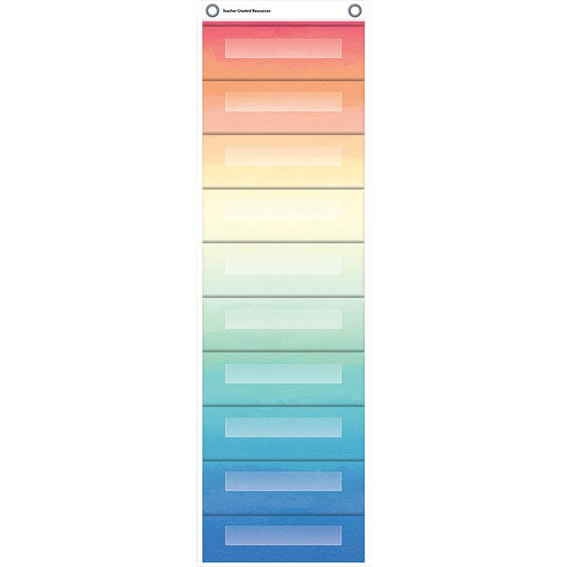 File Storage Pocket Chart, 10 Pockets, Watercolor, 14" x 58". Picture 2