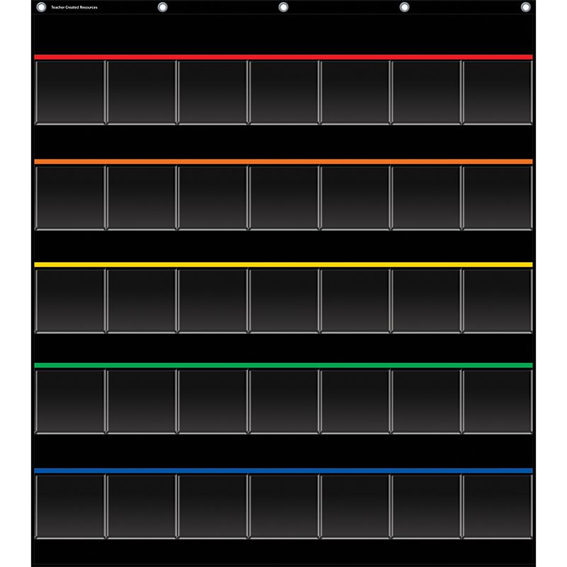 Black Storage Pocket Chart, 35 Pockets, 32.5" x 63.5". Picture 2