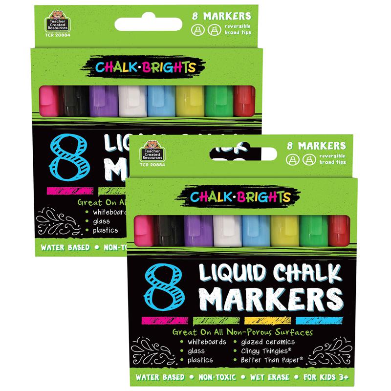 Chalk Brights Liquid Chalk Markers, 8 Per Pack, 2 Packs. Picture 2
