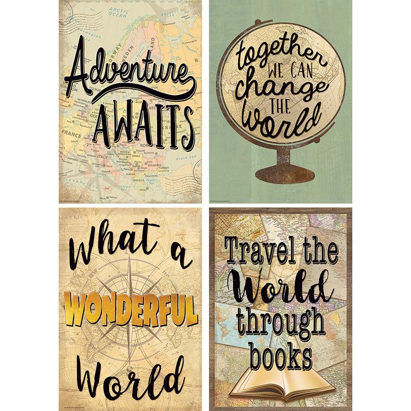 Travel the Map Posters, 13-3/8" x 19", Set of 4. Picture 2