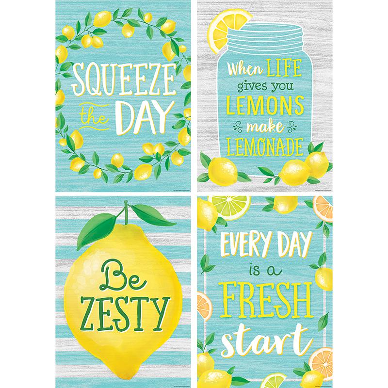 Lemon Zest Posters, 13-3/8" x 19", Set of 4. Picture 2