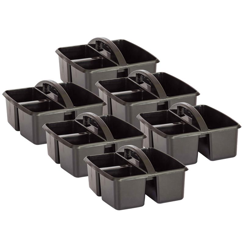 Plastic Storage Caddy, Black, Pack of 6. Picture 2
