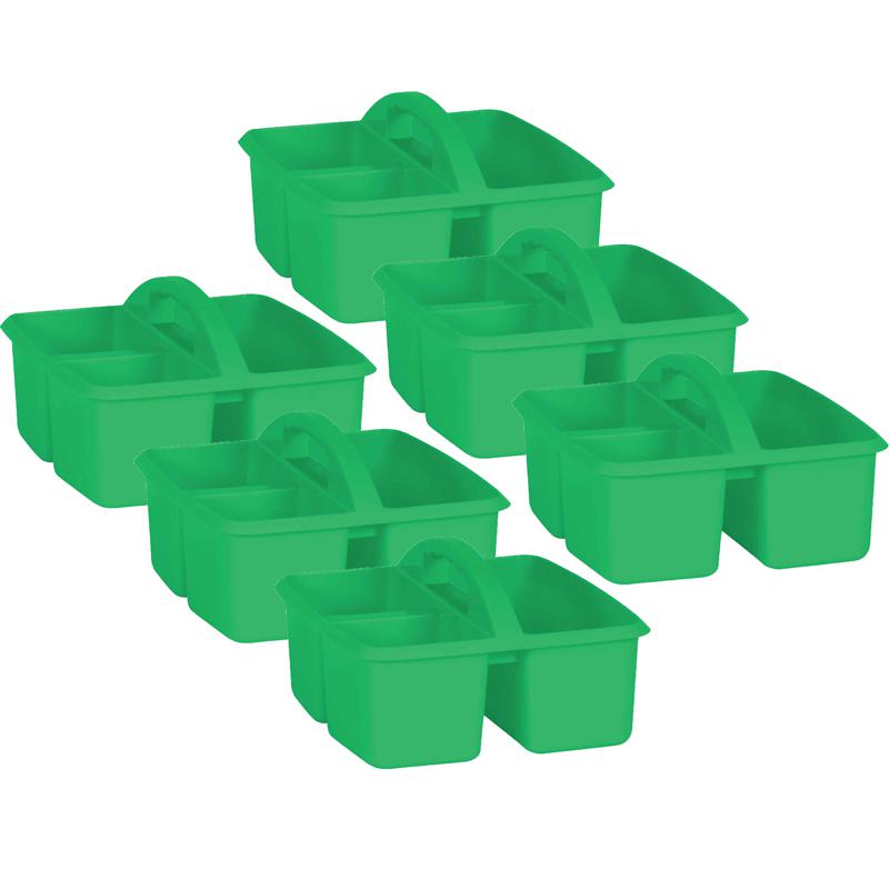 Green Plastic Storage Caddy, Pack of 6. Picture 2