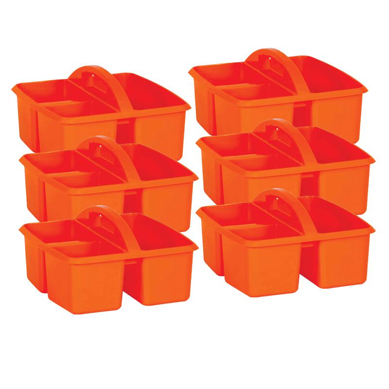 Orange Plastic Storage Caddy, Pack of 6. Picture 2