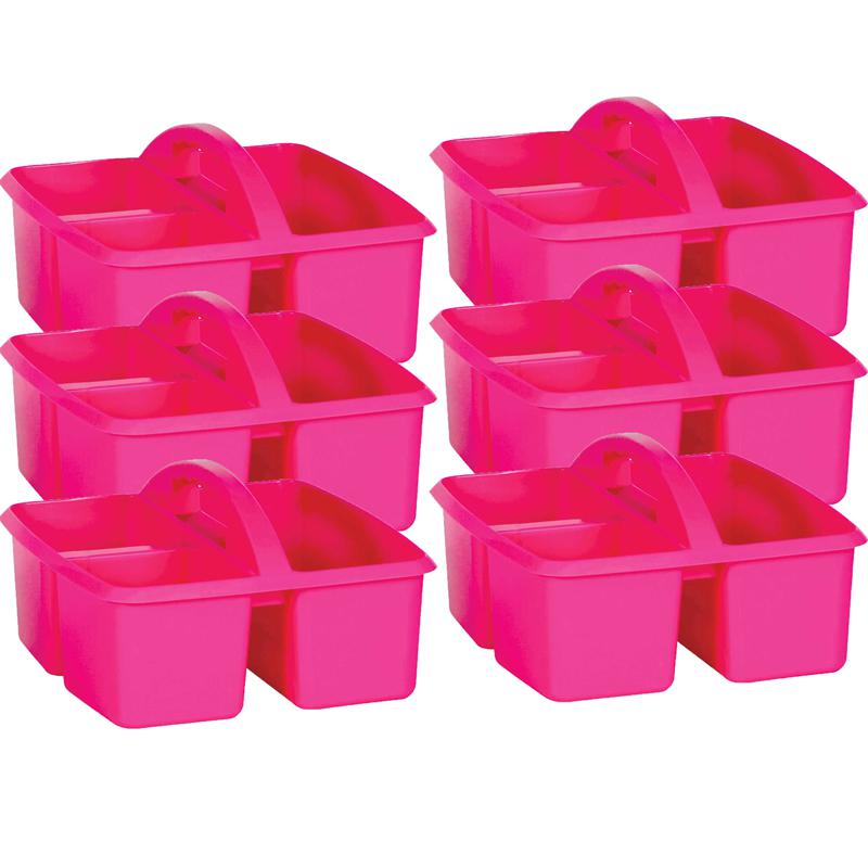 Pink Plastic Storage Caddy, Pack of 6. Picture 2