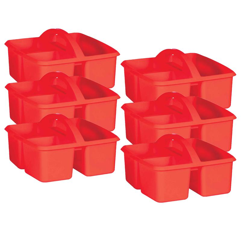Red Plastic Storage Caddy, Pack of 6. Picture 2