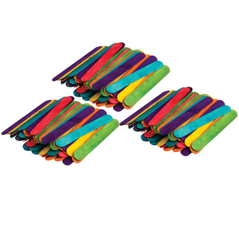 STEM Basics: Multicolor Jumbo Craft Sticks, 200 Per Pack, 3 Packs. Picture 2