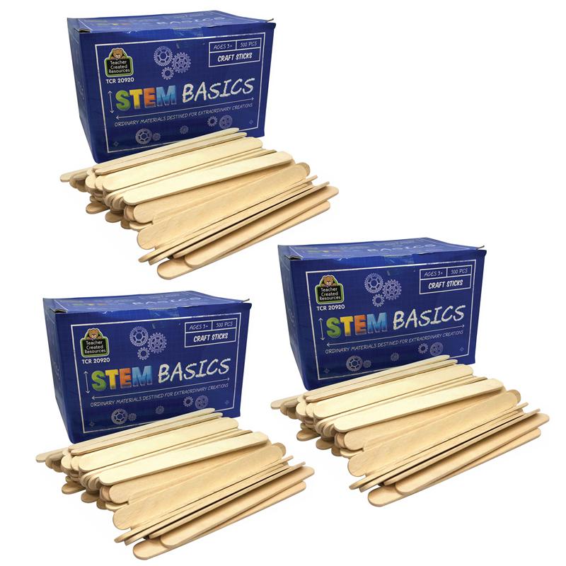 STEM Basics: Craft Sticks, 500 Per Pack, 3 Packs. Picture 2