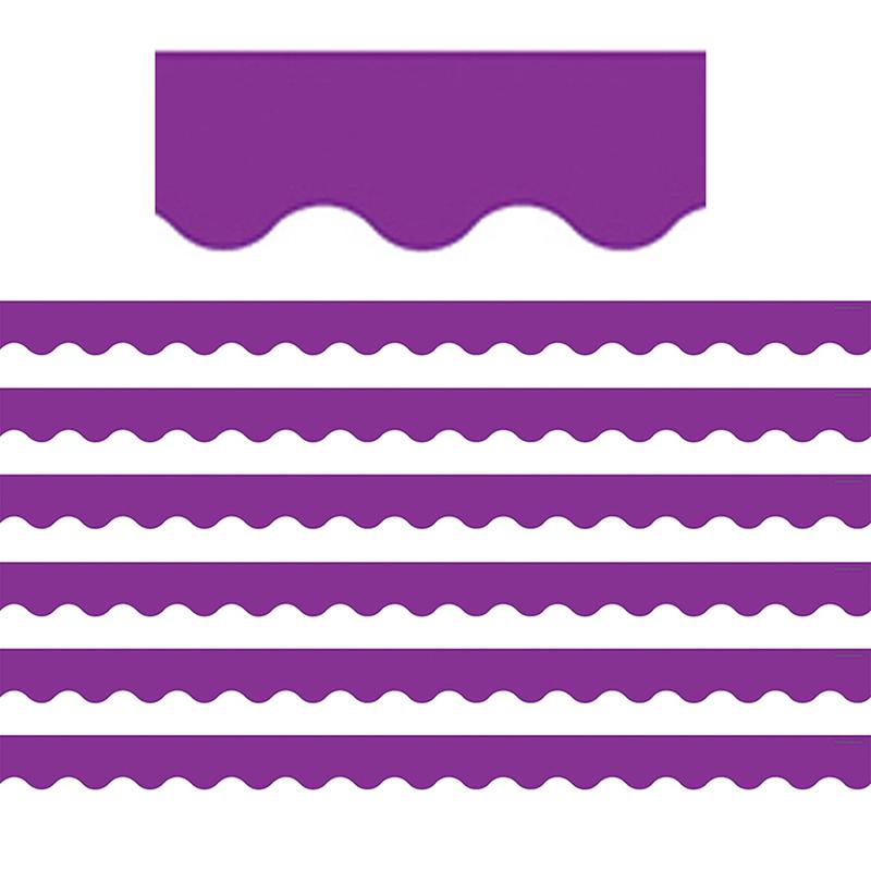 Purple Scalloped Border Trim, 35 Feet Per Pack, 6 Packs. Picture 2