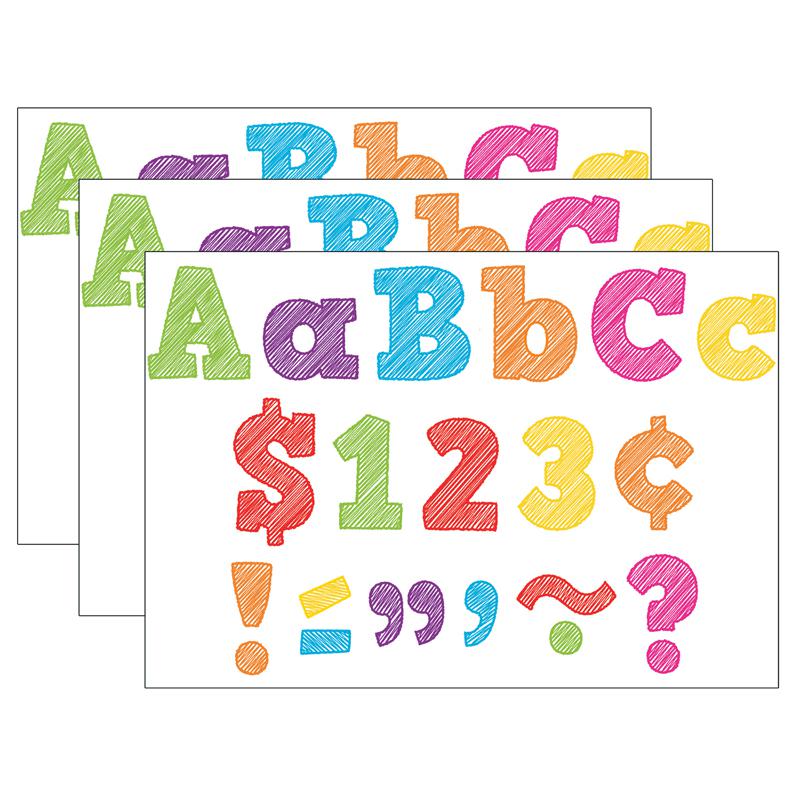 Scribble Bold Block 4" Letters Combo Pack, 230 Characters Per Pack, 3 Packs. Picture 2