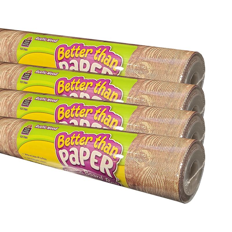 Better Than Paper Bulletin Board Roll, 4' x 12', Rustic Wood Design, 4 Rolls. Picture 2