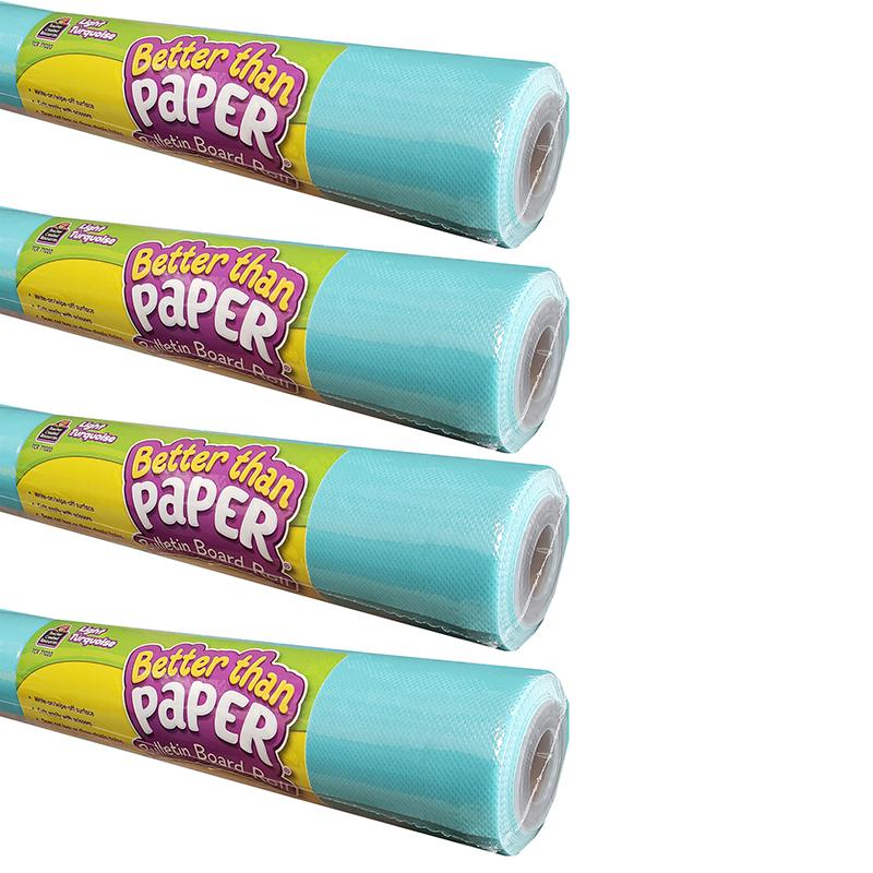 Better Than Paper Bulletin Board Roll, 4' x 12', Light Turquoise, Pack of 4. Picture 2