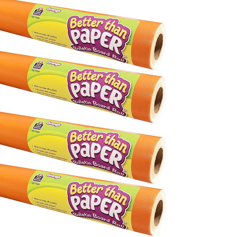 Better Than Paper Bulletin Board Roll, 4' x 12', Orange, Pack of 4. Picture 2